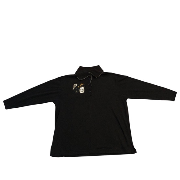 Vintage Theater Sequin Embroidered Collared Sweater USA Drama Units XL - Picture 6 of 6